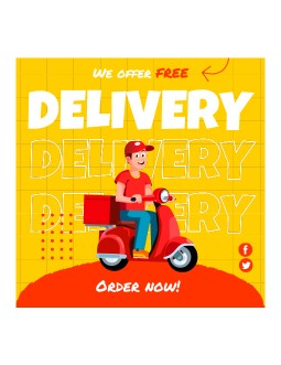 Pizza Delivery Instagram Post - free Google Docs Template - 2865