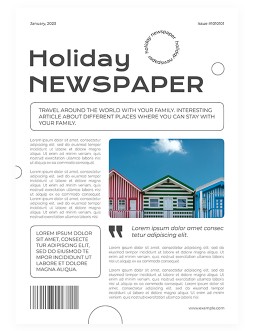Simple White Holiday Newspaper - free Google Docs Template - 4100