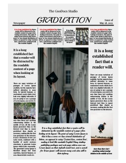 Grey Graduation Newspaper - free Google Docs Template - 2806