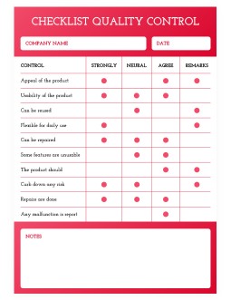 Red Checklist Quality control - free Google Docs Template - 4148