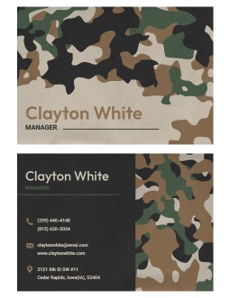 Grunge Military Business Card - free Google Docs Template - 3821