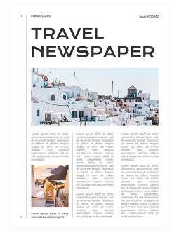 Minimalistic Travel Newspaper - free Google Docs Template - 4211