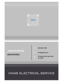 Silver Electrician Business Card - free Google Docs Template - 3022