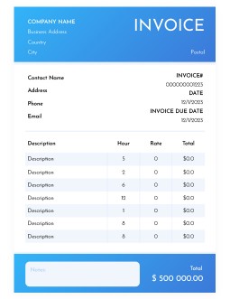 Stylish Blue Consulting Invoices - free Google Docs Template - 4124