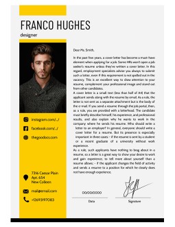 Simple Yellow Cover Letter - free Google Docs Template - 3626