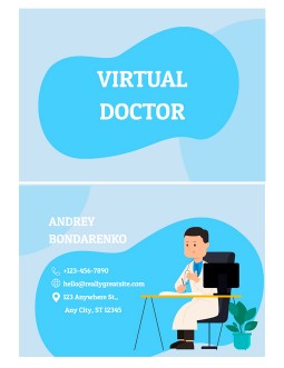 Virtual Doctor Business Card - free Google Docs Template - 3525