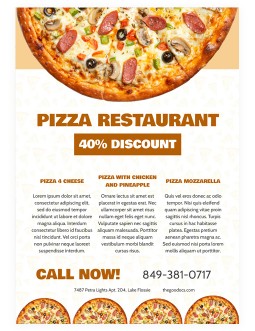 Pizza Restaurant Handout Flyer - free Google Docs Template - 4198