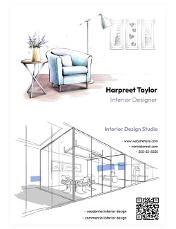 Light Interior Designer Business Card - free Google Docs Template - 3328