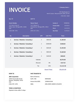 Lilac Modern Invoice - free Google Docs Template - 3495
