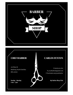 Black Barber Business Card - free Google Docs Template - 3550