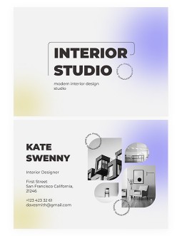 Gradient Interior Business Cards - free Google Docs Template - 4034
