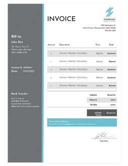 Modest Contractor Invoice - free Google Docs Template - 3648