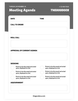 Gray Stylish Agenda - free Google Docs Template - 3611