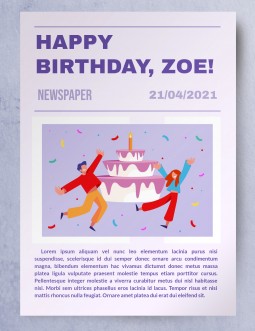 Cute Birthday Newspaper - free Google Docs Template - 323