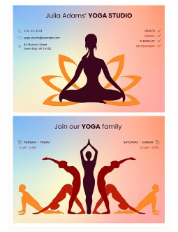 Colorful Yoga Business Card - free Google Docs Template - 3854