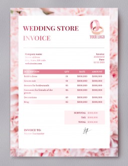 Wedding Store Invoice - free Google Docs Template - 371
