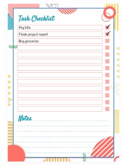 Colorful Task Checklist - free Google Docs Template - 3872