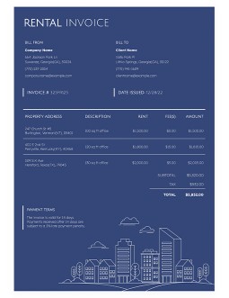 Blue Rental Invoice