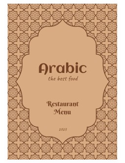 Beautiful Arabic Restaurant Menu