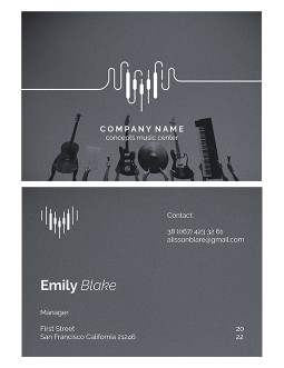 Trendy Music Business Card - free Google Docs Template - 3373
