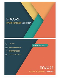 Bright Event Planner Business Card - free Google Docs Template - 4074