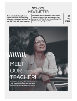 New School Teacher Newsletter