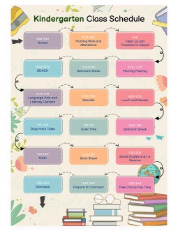 Colorful Kindergarten Class Schedule - free Google Docs Template - 4075