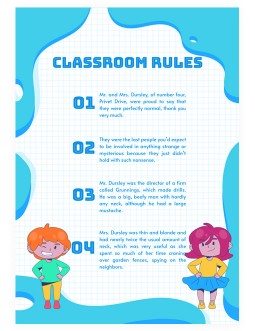 Bright Funny Rules Classroom Announcements - free Google Docs Template - 3834