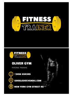Stylish Fitness Business Card - free Google Docs Template - 3873