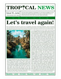 Tropical Newspaper - free Google Docs Template - 4163