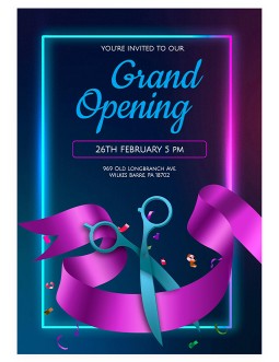 Neon Grand Opening Flyer - free Google Docs Template - 4243