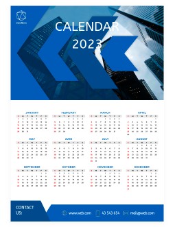 Dark Blue Business Calendar - free Google Docs Template - 4055