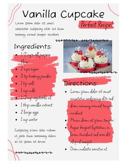 Perfect Vanilla Cupcake Recipe - free Google Docs Template - 4130