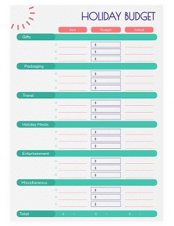 Simple Beige Holiday Budget - free Google Docs Template - 4258