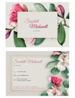 Pastel Florist Business Card - free Google Docs Template - 4261