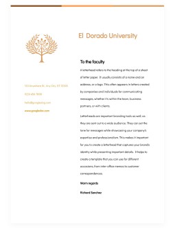 University letterhead - free Google Docs Template - 1164