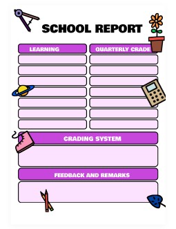 Violet School Report - free Google Docs Template - 3504