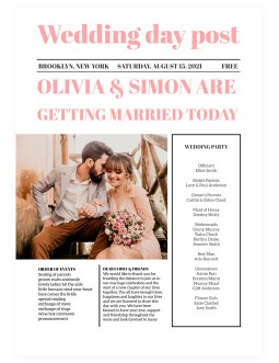Minimal Wedding Newspaper - free Google Docs Template - 3092