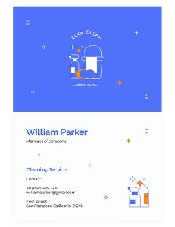 Flat Cleaning Business Card - free Google Docs Template - 3438