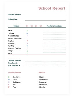 Soft Colors School Report - free Google Docs Template - 2281
