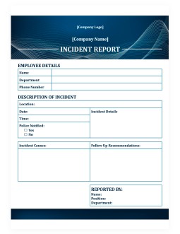 Dark Blue Incident Report - free Google Docs Template - 739