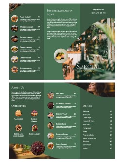 Elegant Green Restaurant Brochure - free Google Docs Template - 3538