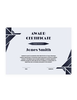 Dark Blue Award Certificates - free Google Docs Template - 3624