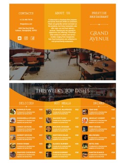 Yellow Restaurant Brochures - free Google Docs Template - 3771