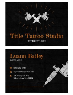 Tattoo Artist Business Card - free Google Docs Template - 2490