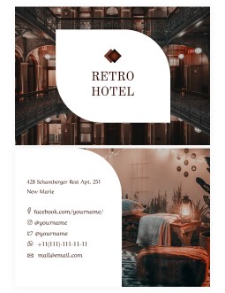 Retro Hotel Business Card - free Google Docs Template - 1506