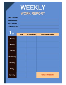 Blue Weekly Report - free Google Docs Template - 3408