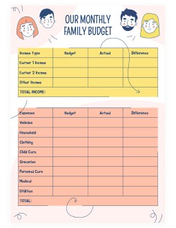 Lovely Illustrated Family Budget - free Google Docs Template - 3285