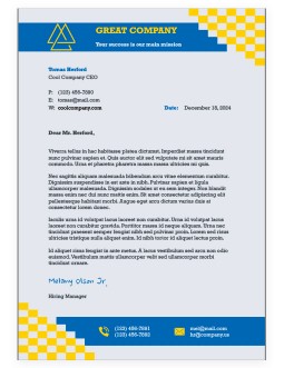 Blue and Yellow Letterhead Template - free Google Docs Template - 2915