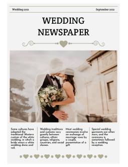 Beautiful Wedding Newspaper - free Google Docs Template - 672